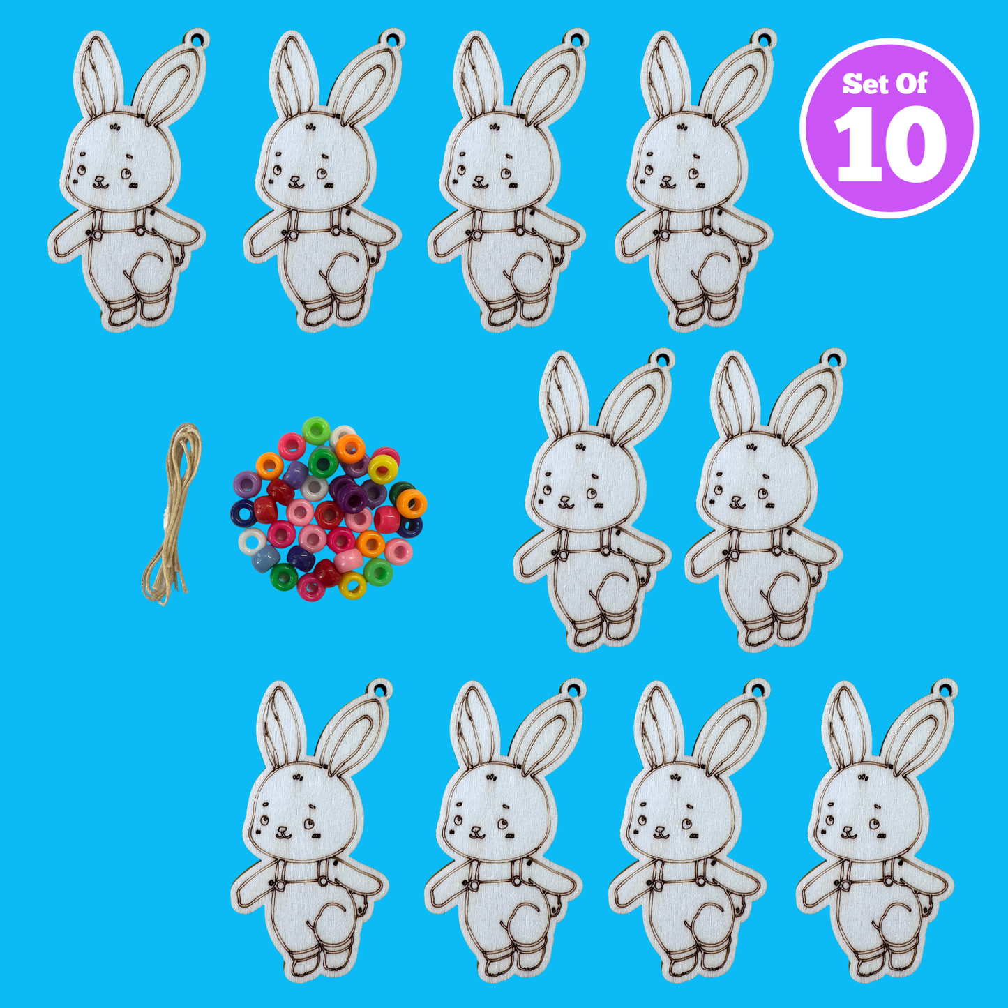 Set of 10 - Bunny Charms