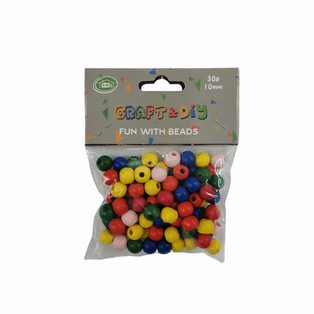 10mm Wood colourful beads