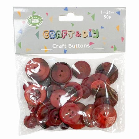 Craft Buttons - Various Sizes & Colours 1-3.5cm (50g)