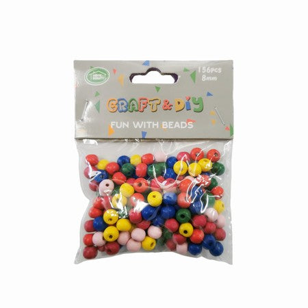 8mm Wood colourful beads