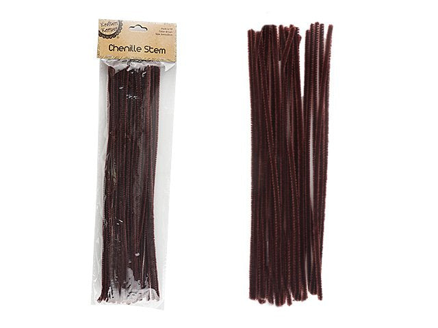 Chenille Sticks 50pc Brown