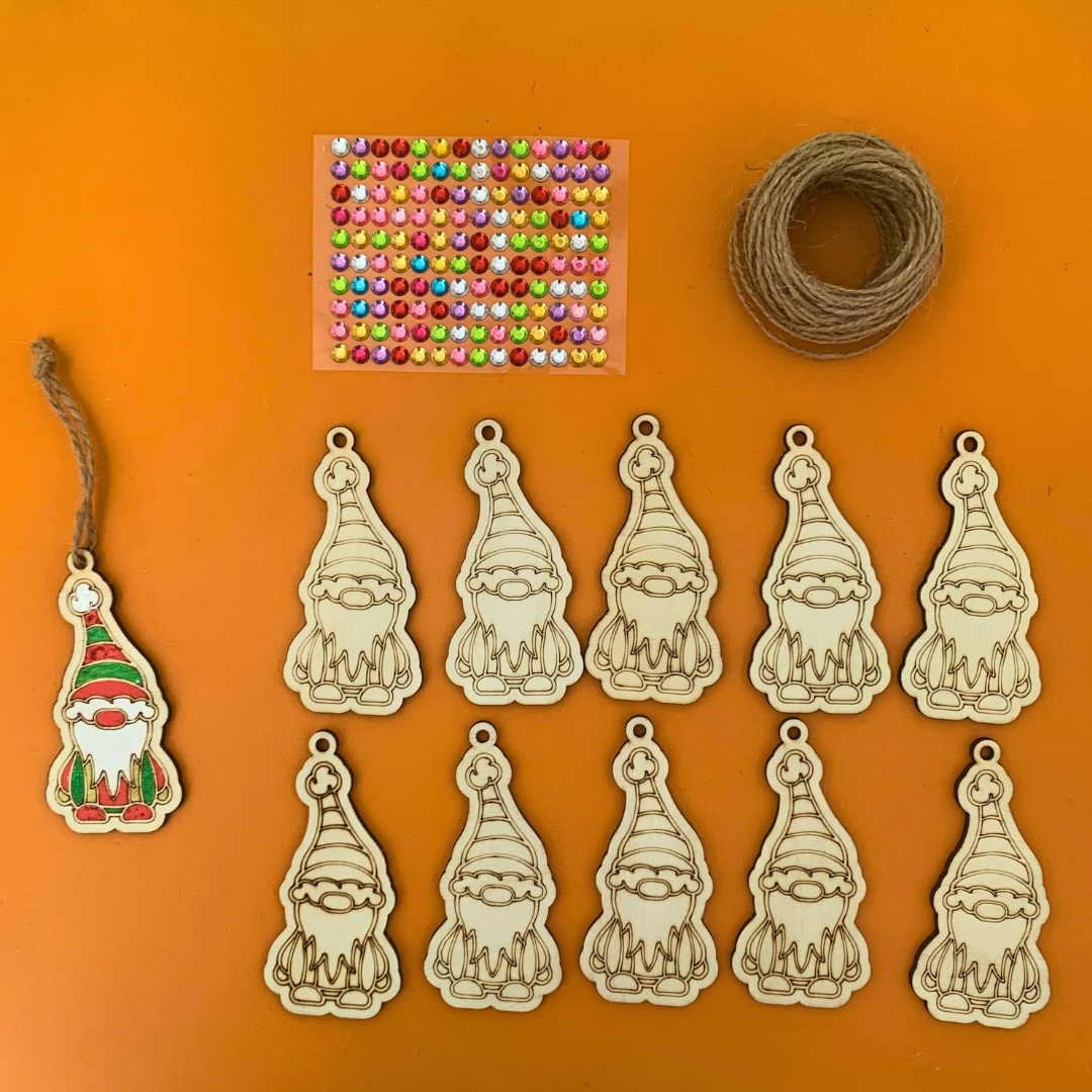 Set of 10 Gnome Christmas Decoration