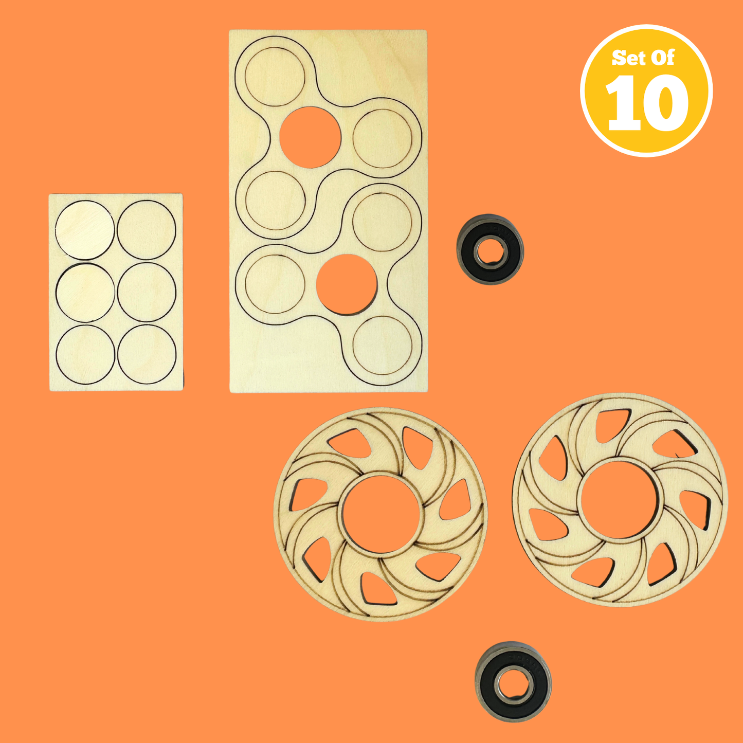 Set of 10 - DIY Fidget Spinner