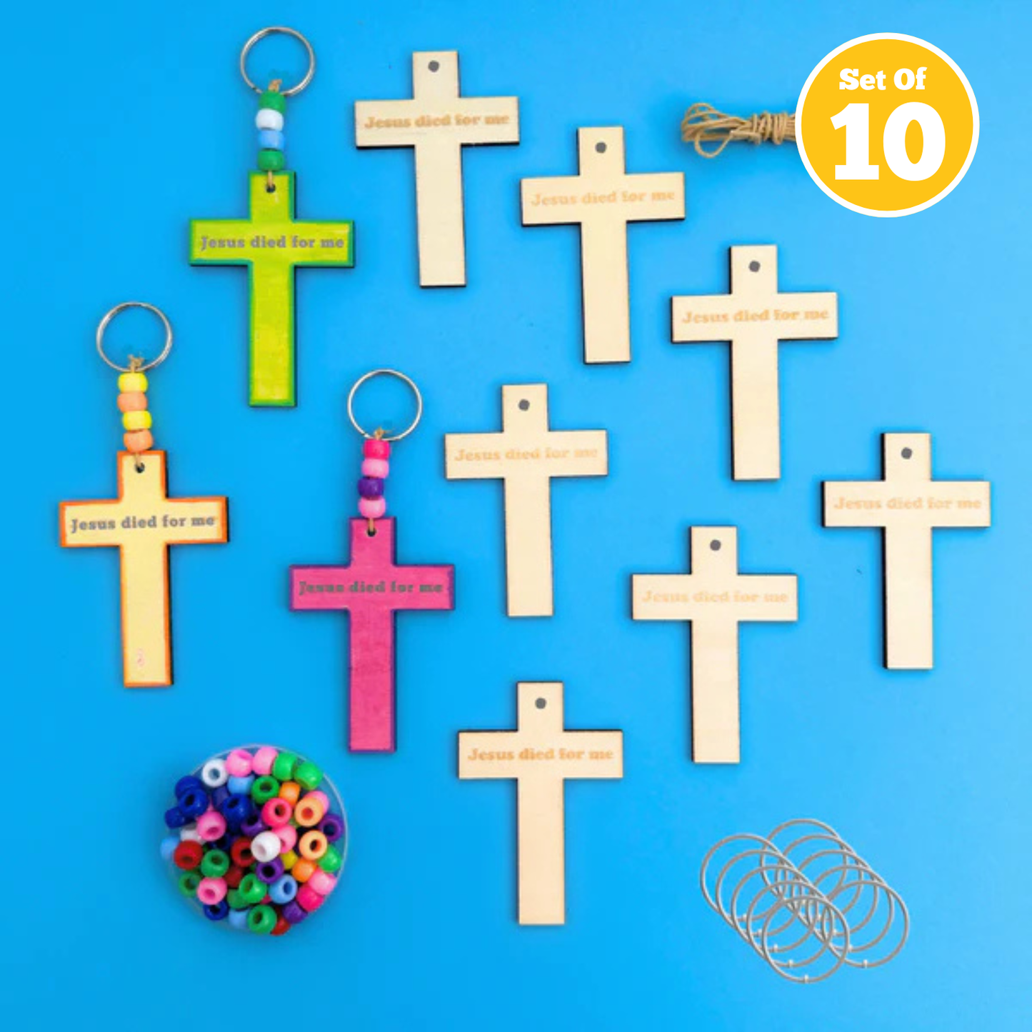 Set of 10 - Cross Keyring