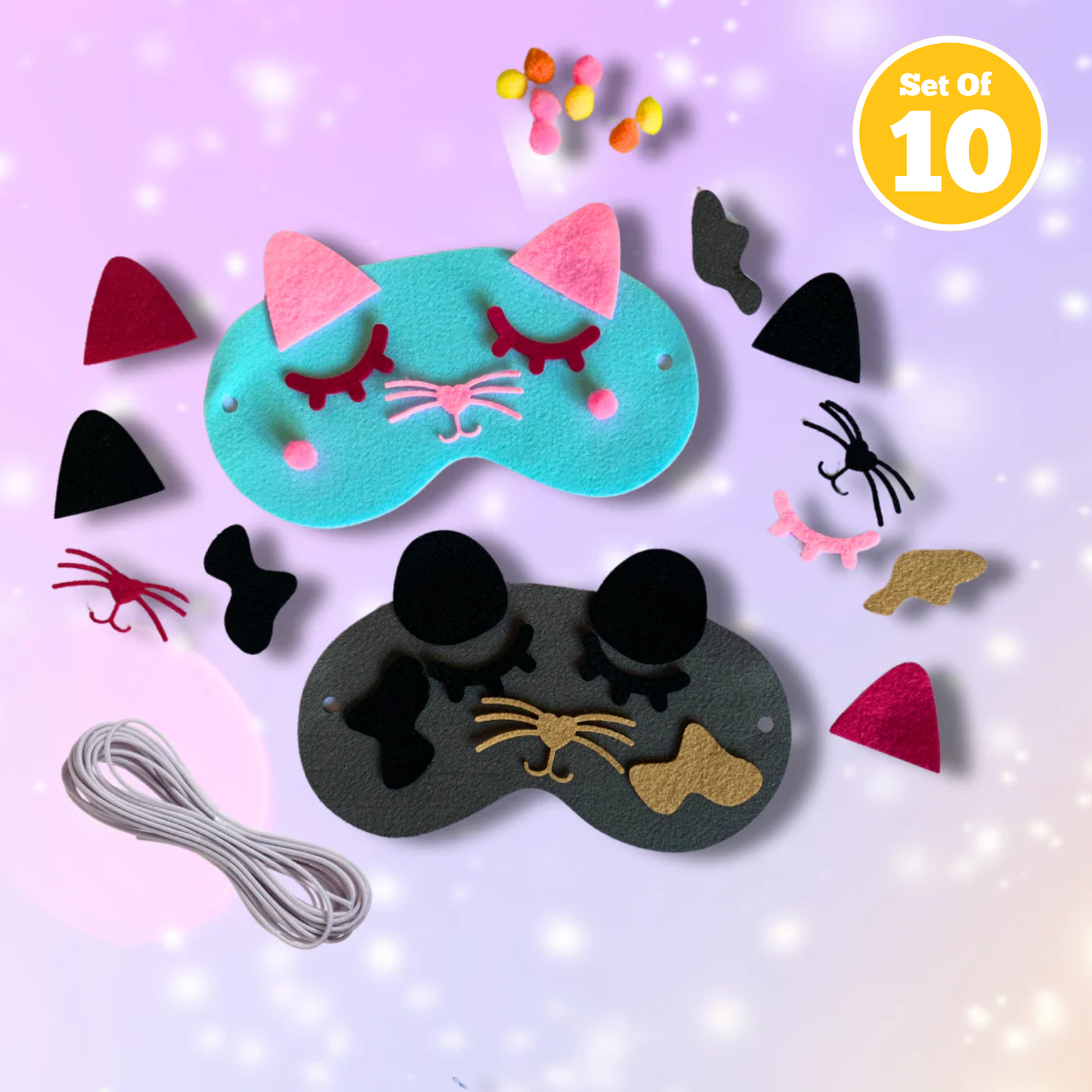 Set of 10 - Felt Sleep Mask Craft