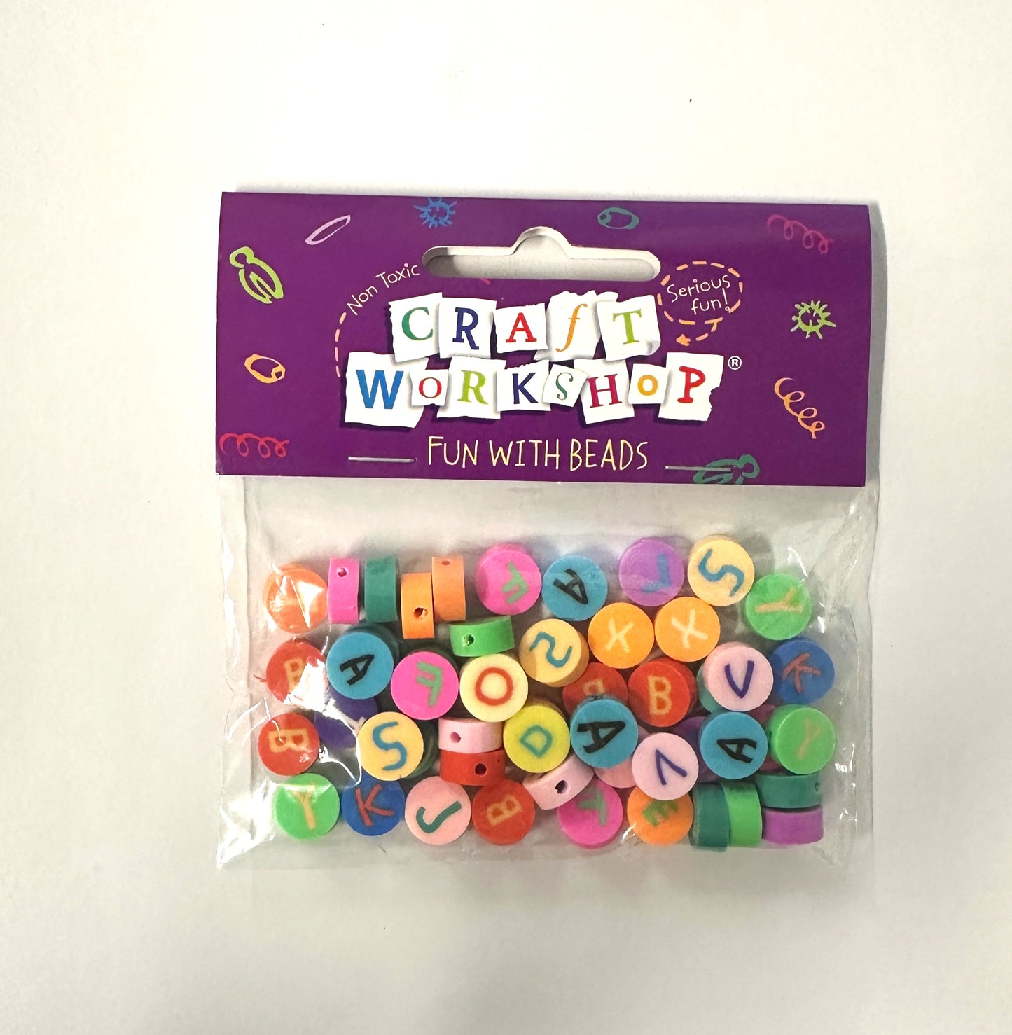 Colourful Round Alphabet Beads
