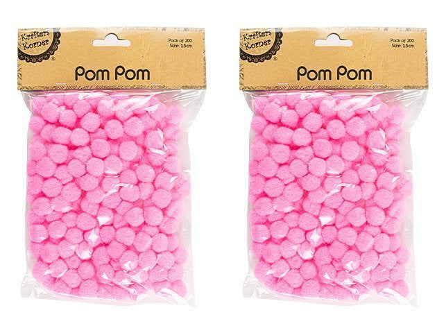 Pom Pom 1.5cm Light Pink 200pcs