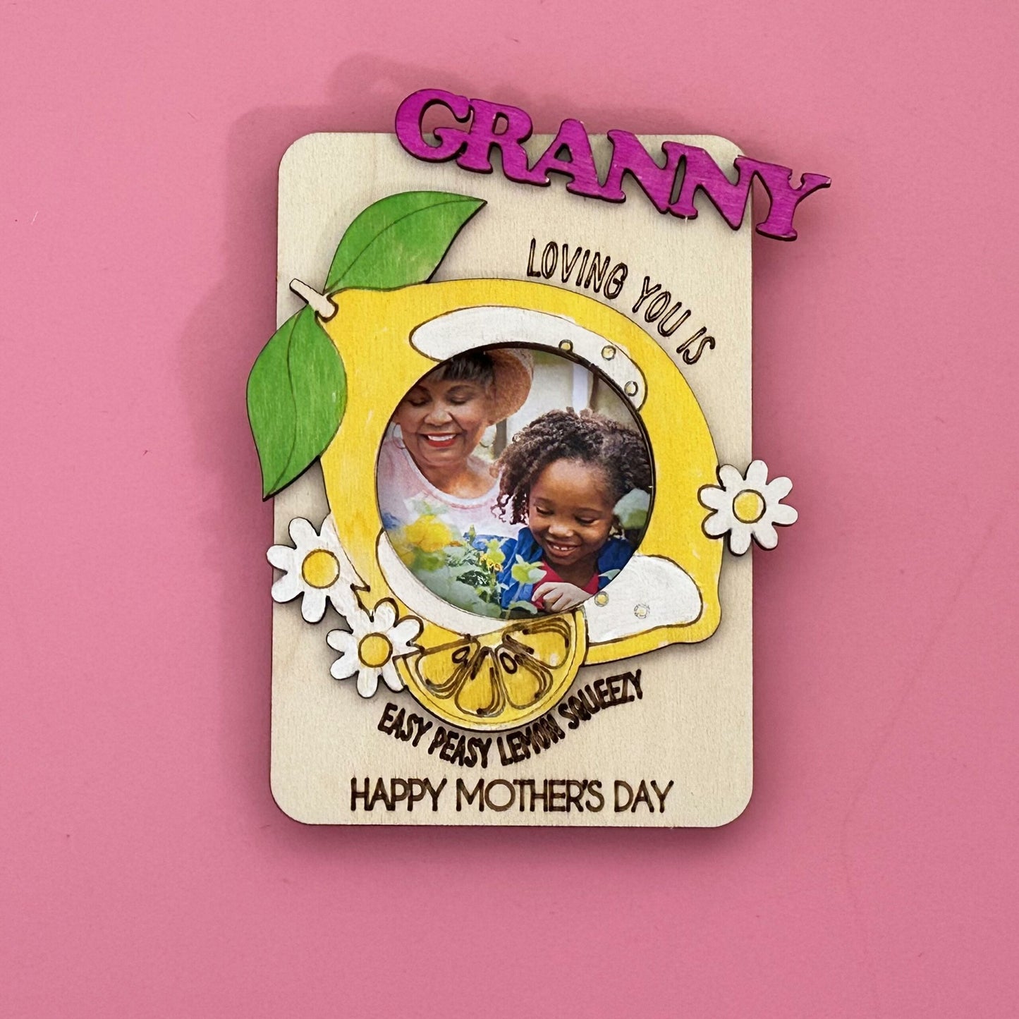 Mother's Day Lemon Photo Frame Magnet