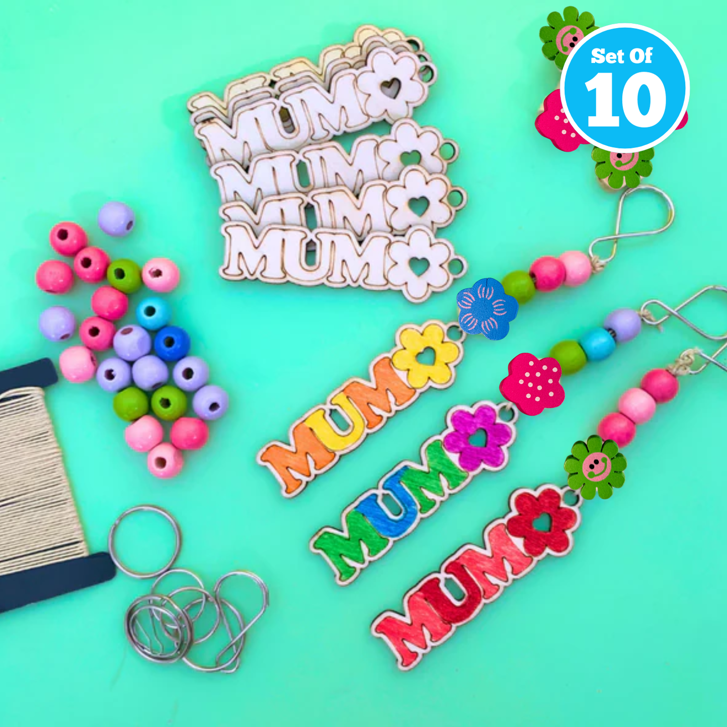 Set of 10 - Mum Keyring