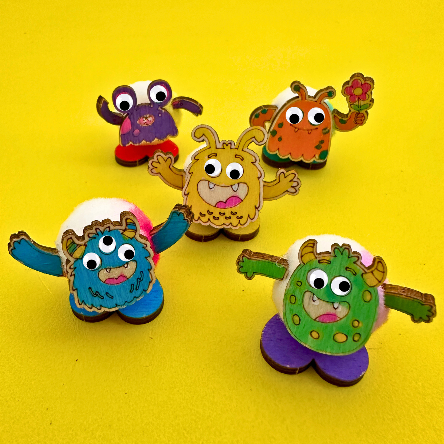 Set of 10 - Pom Pom Monsters