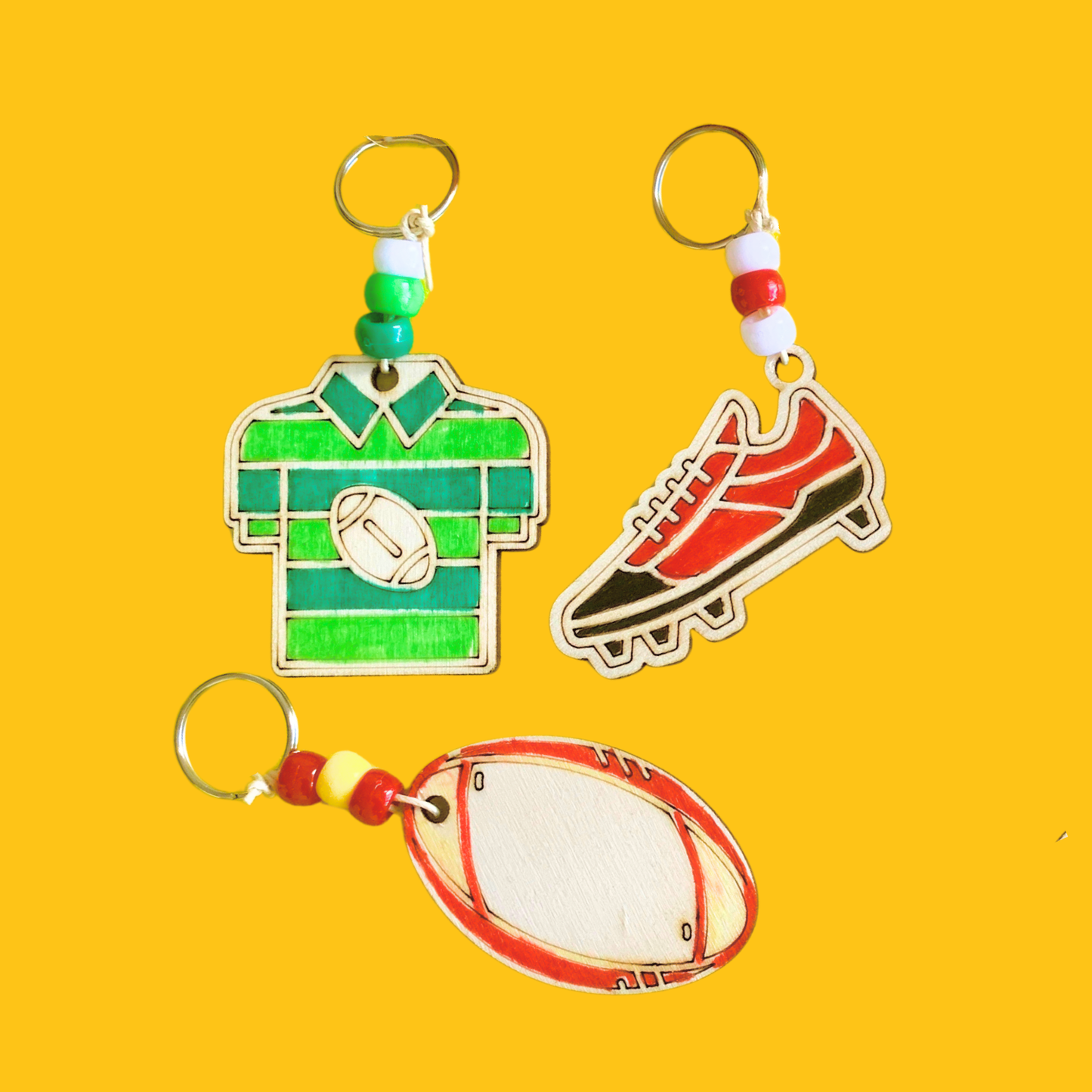 Set of 10 - Rugby Bag Charm