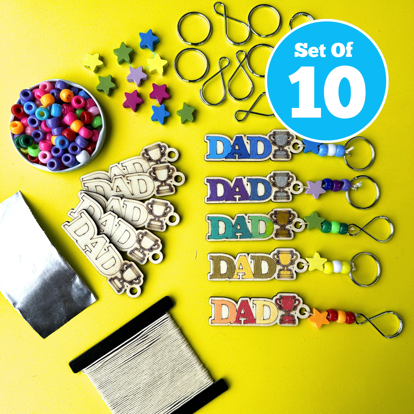 Set of 10 - Dad Keyring