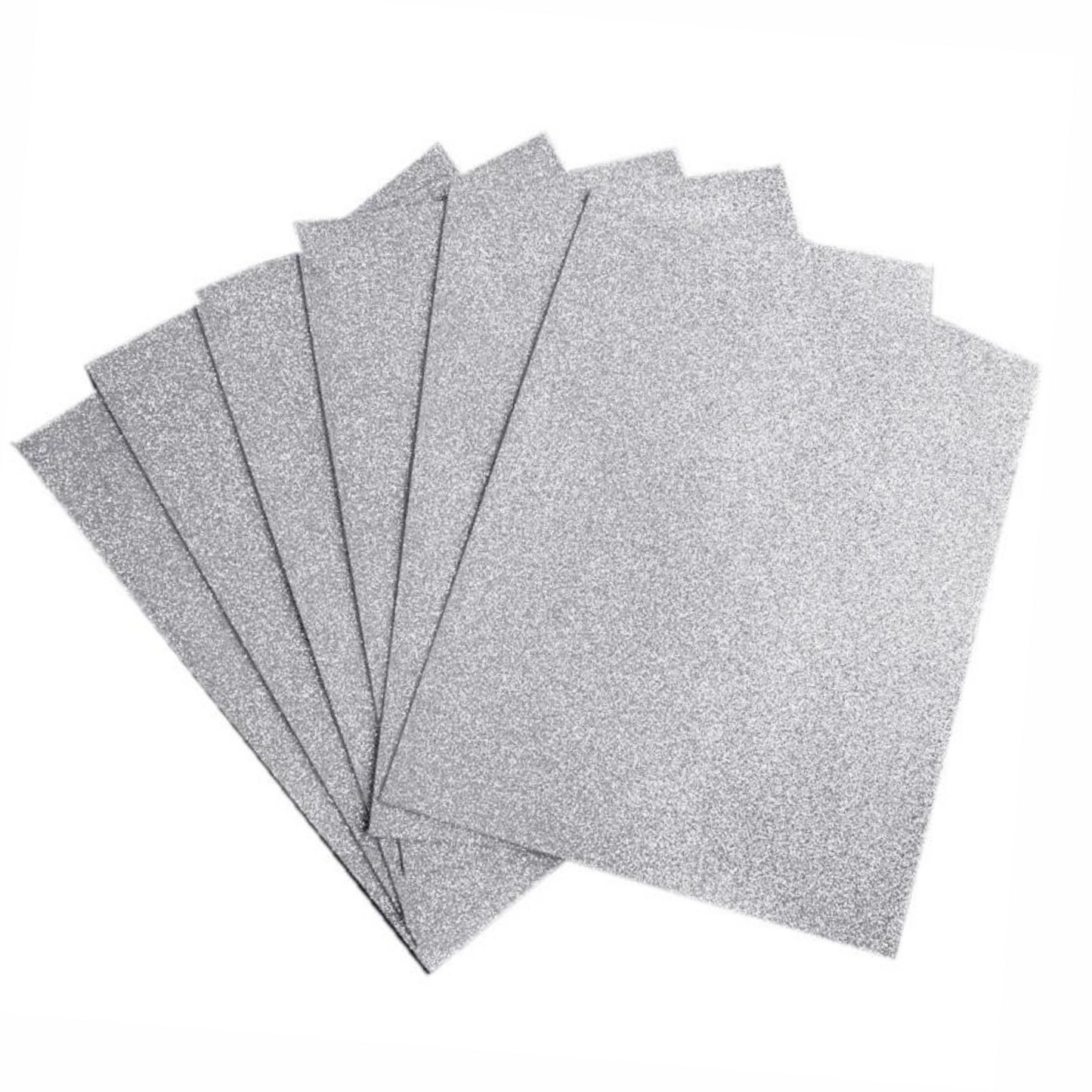 Silver Glitter EVA Foam Sheets 10 pieces