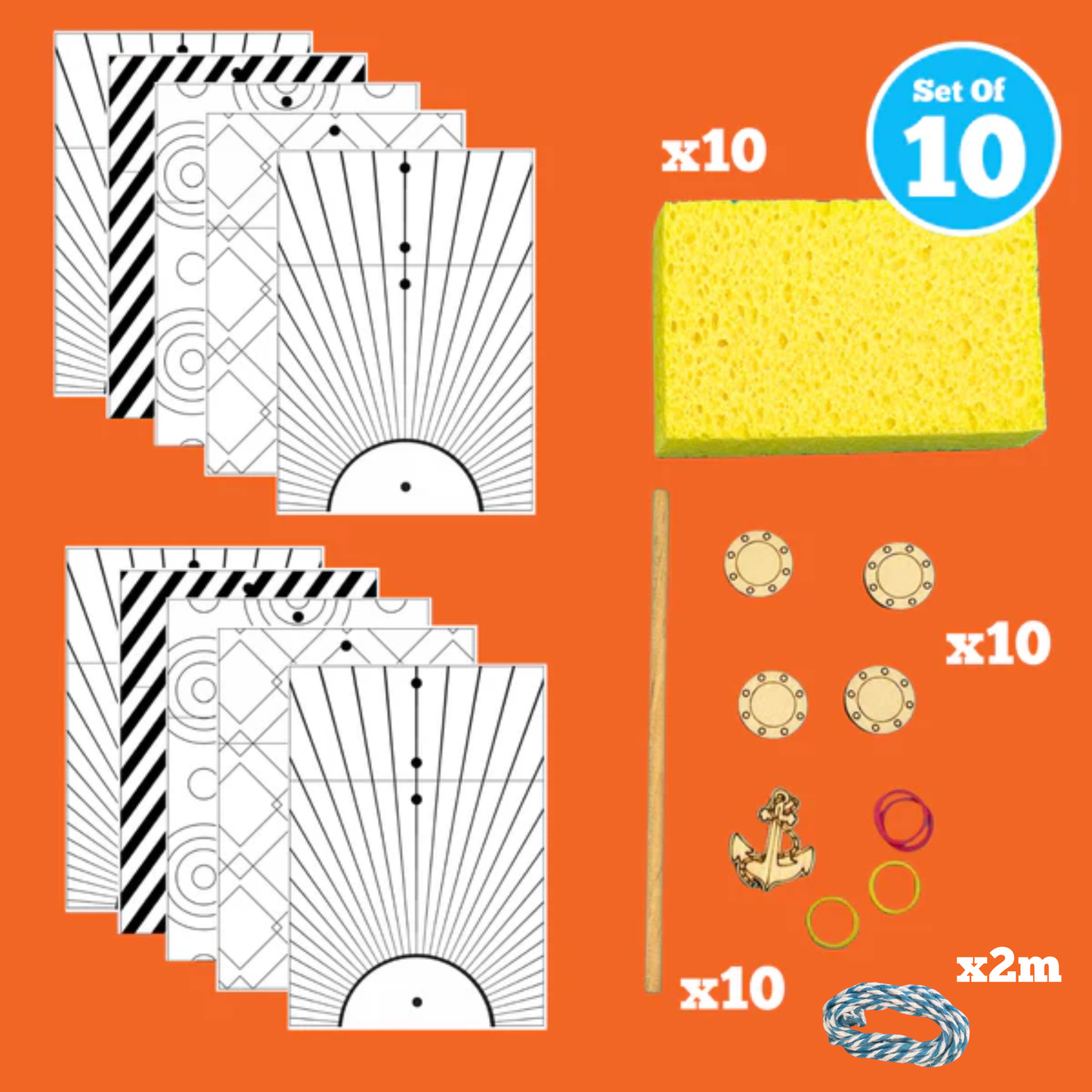 Set of 10 - Sponge Boat
