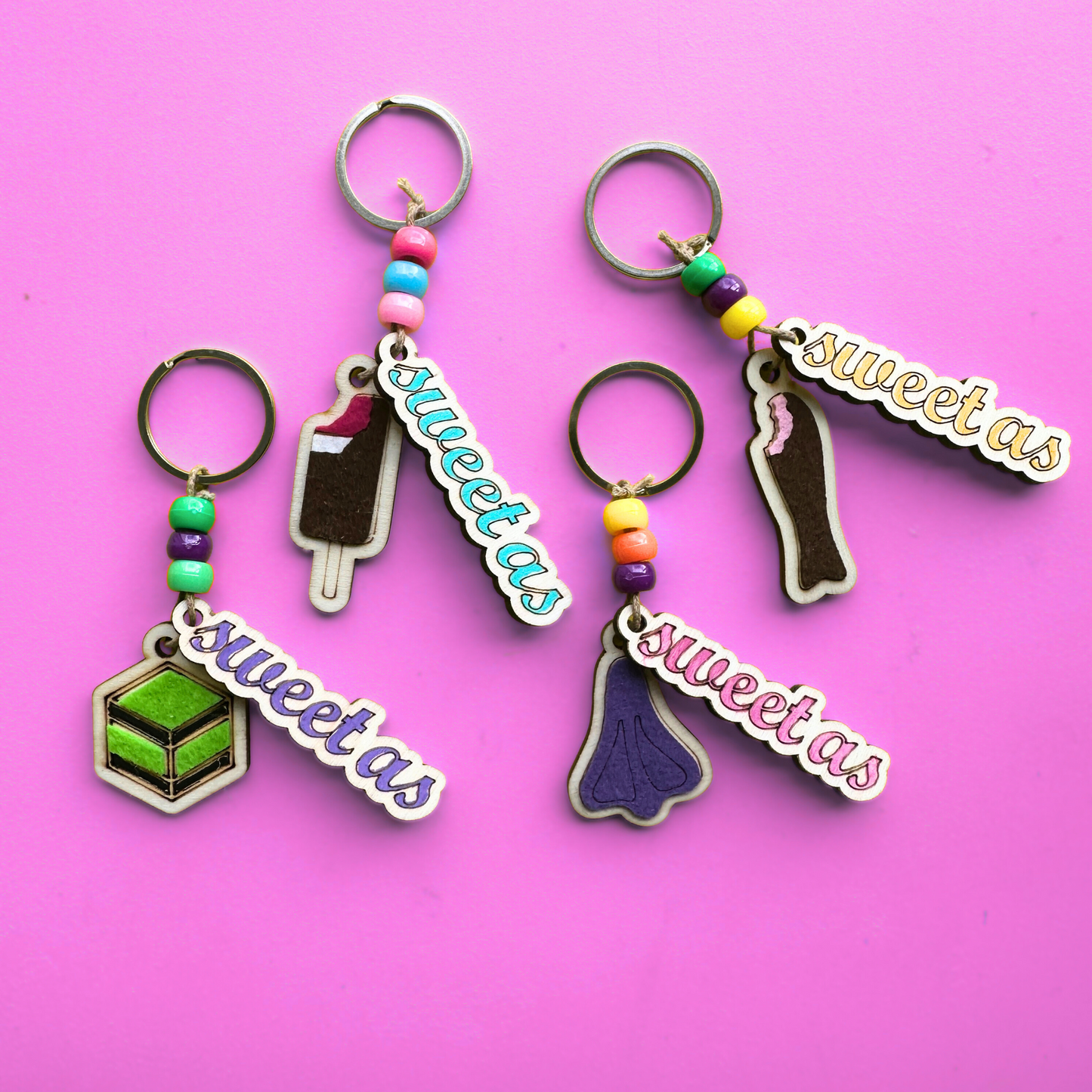 Set of 10 - Sweet As Keyring