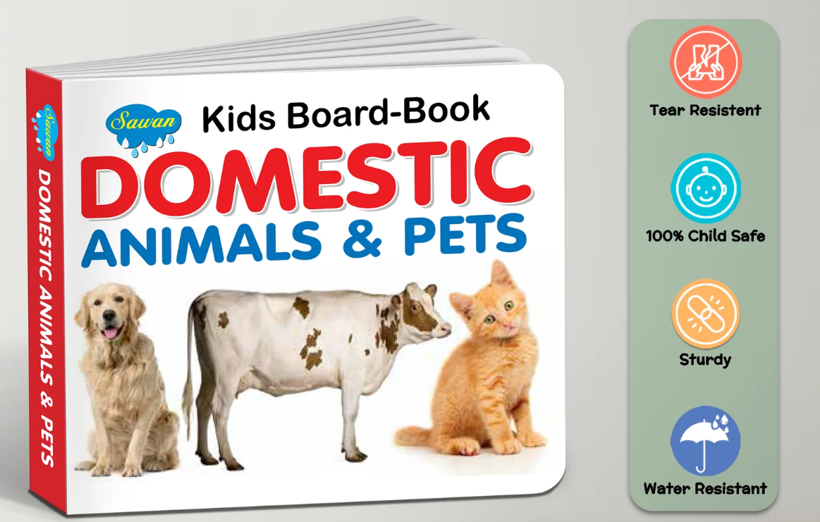 SALE- Domestic Animals and Pets Board Book