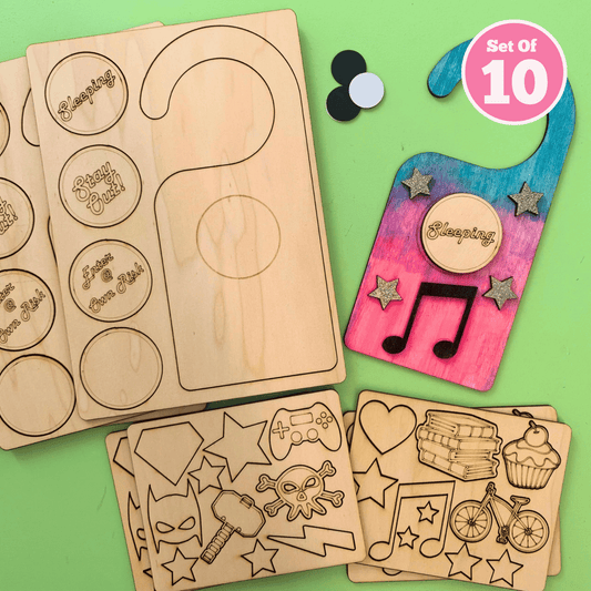 Set of 10 - Door Hanger Craft (with embellishments)
