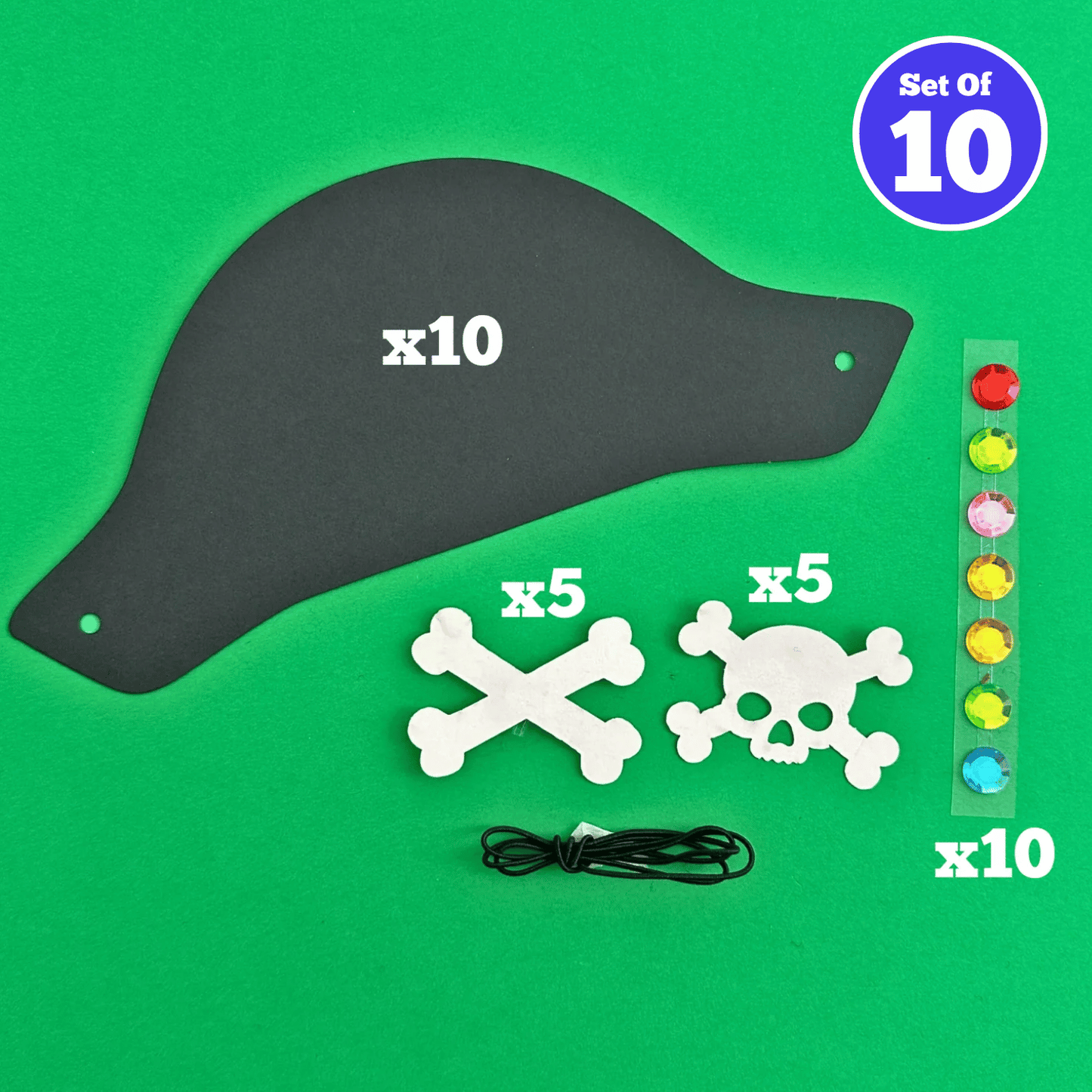 Set of 10 - Pirate Hat