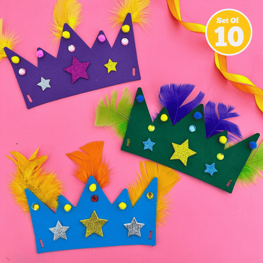Set of 10 - Felt Crown