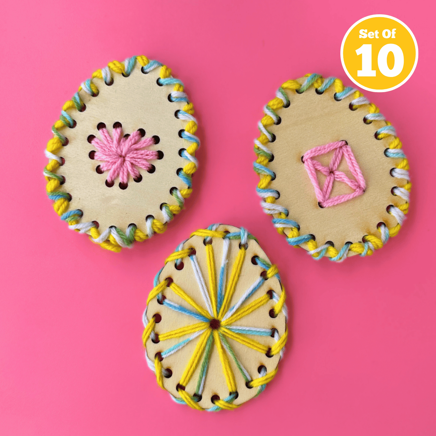 Set of 10 - Woven Threading Egg