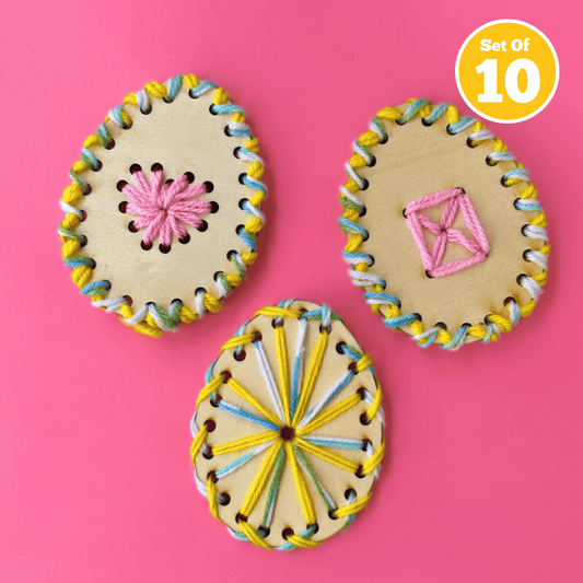 Set of 10 - Woven Threading Egg