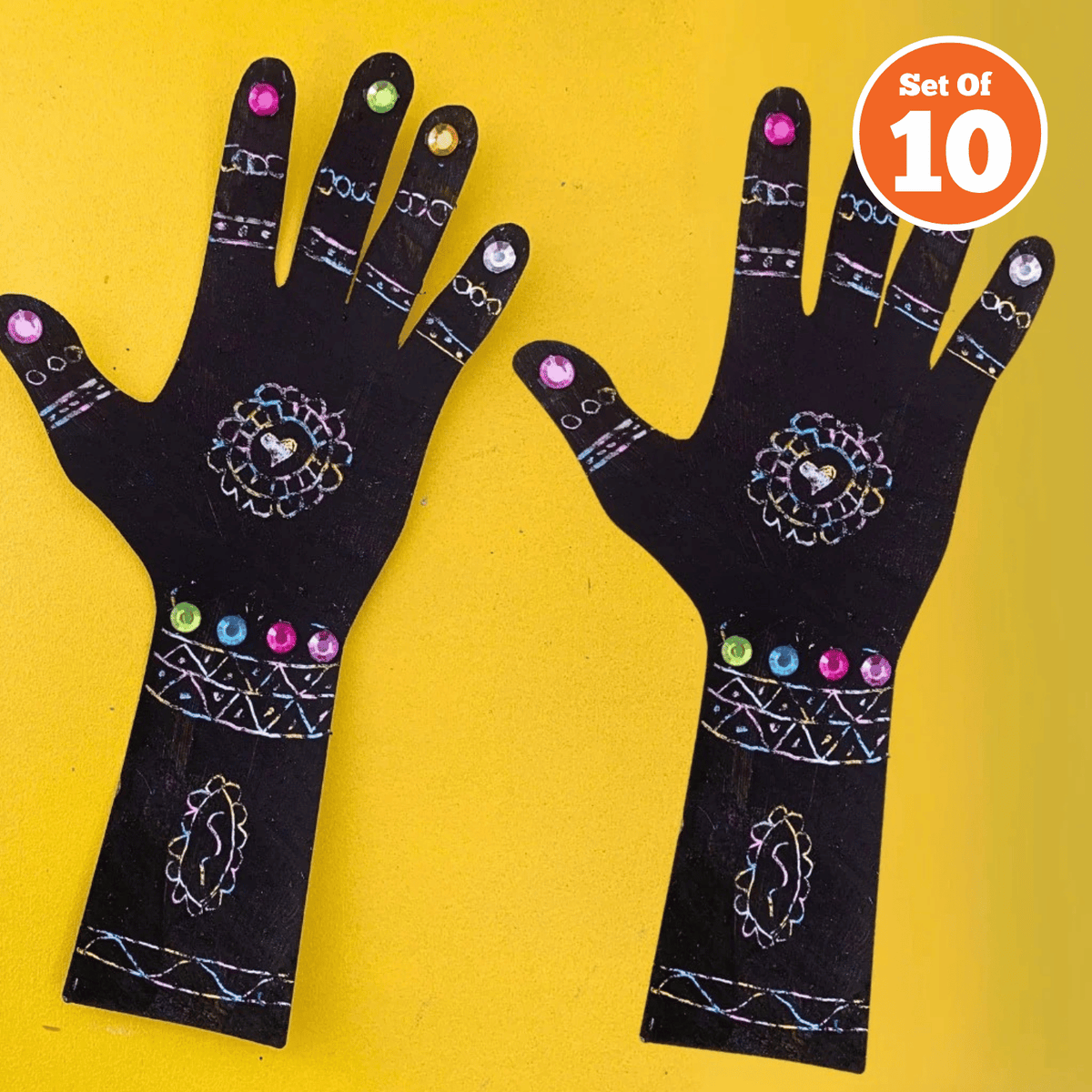 Set of 10 - Scratch Art Hands