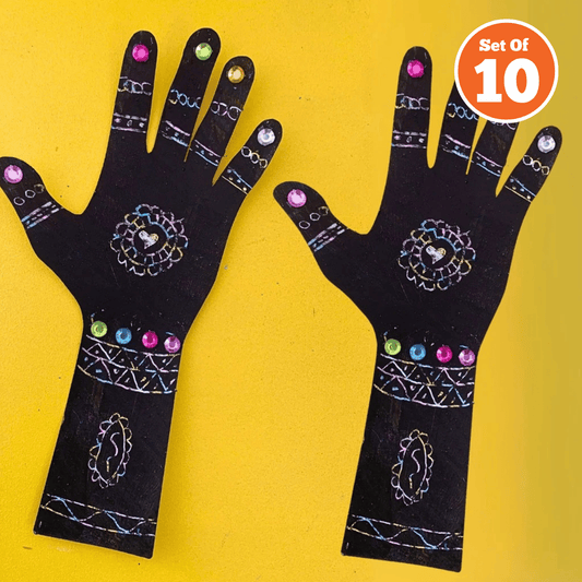 Set of 10 - Scratch Art Hands