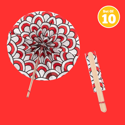 Set of 10 - Folding Fan