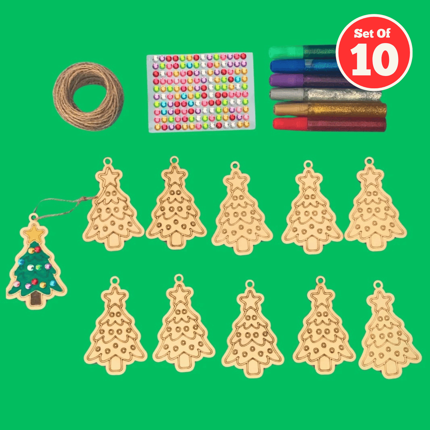Set of 10 - Christmas Tree Decoration
