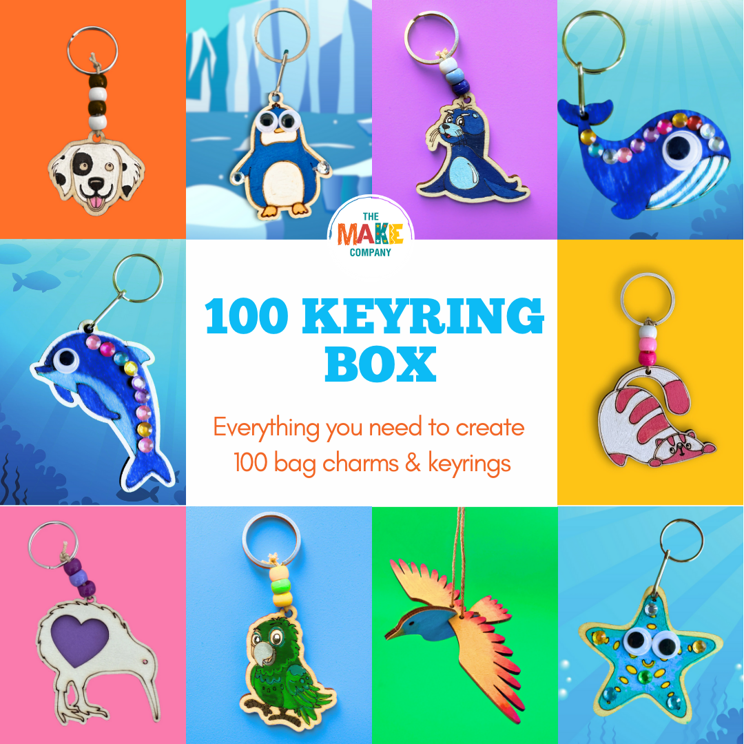 100 Key Ring & Bag Charm Craft Box