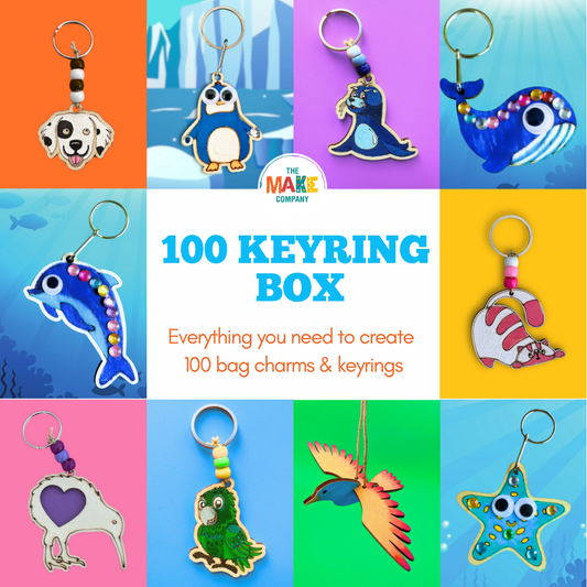 100 Key Ring & Bag Charm Craft Box