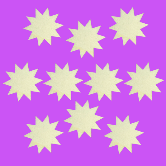 Ten-Pointed Star Decorations - set of 10