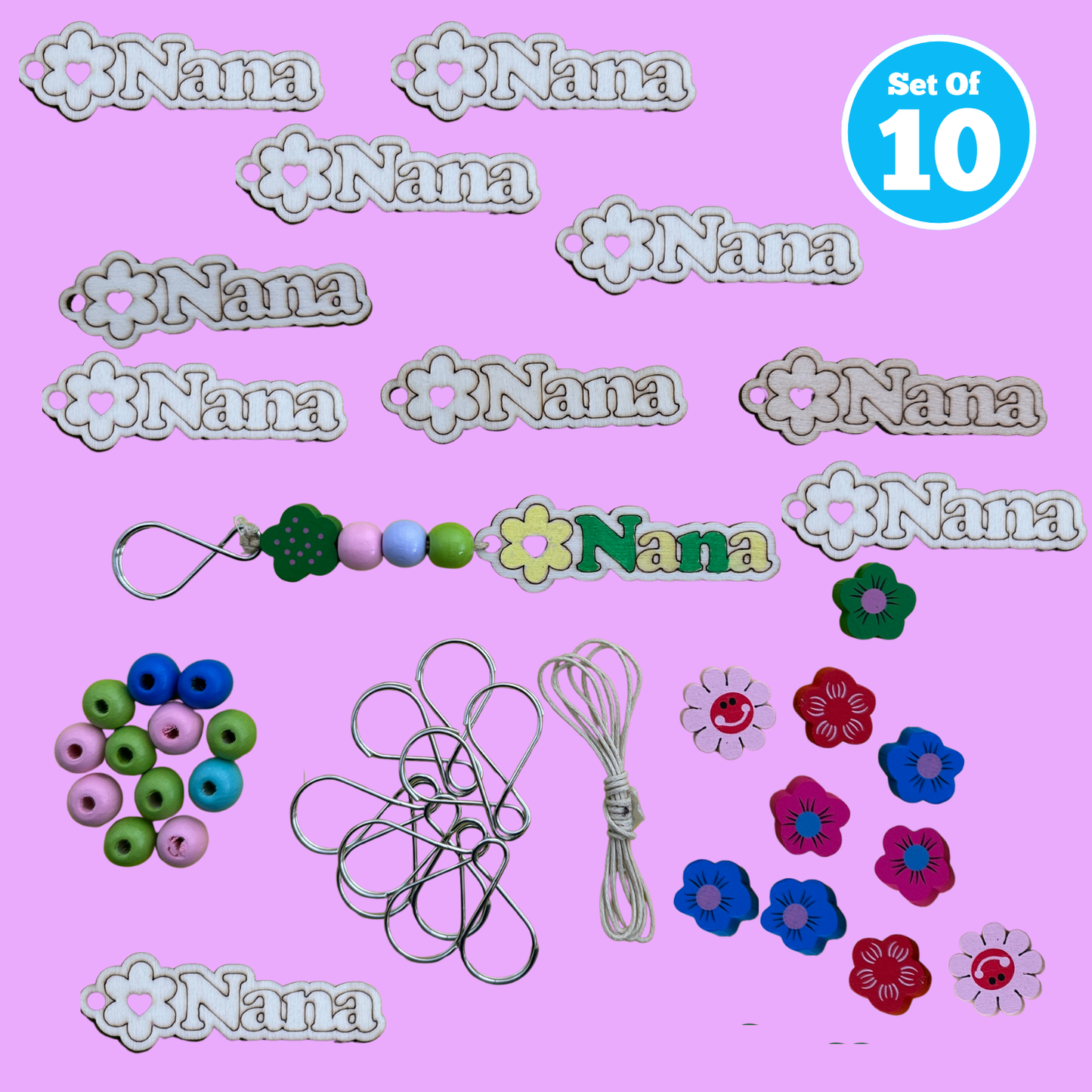 Set of 10 - Nana Keyring