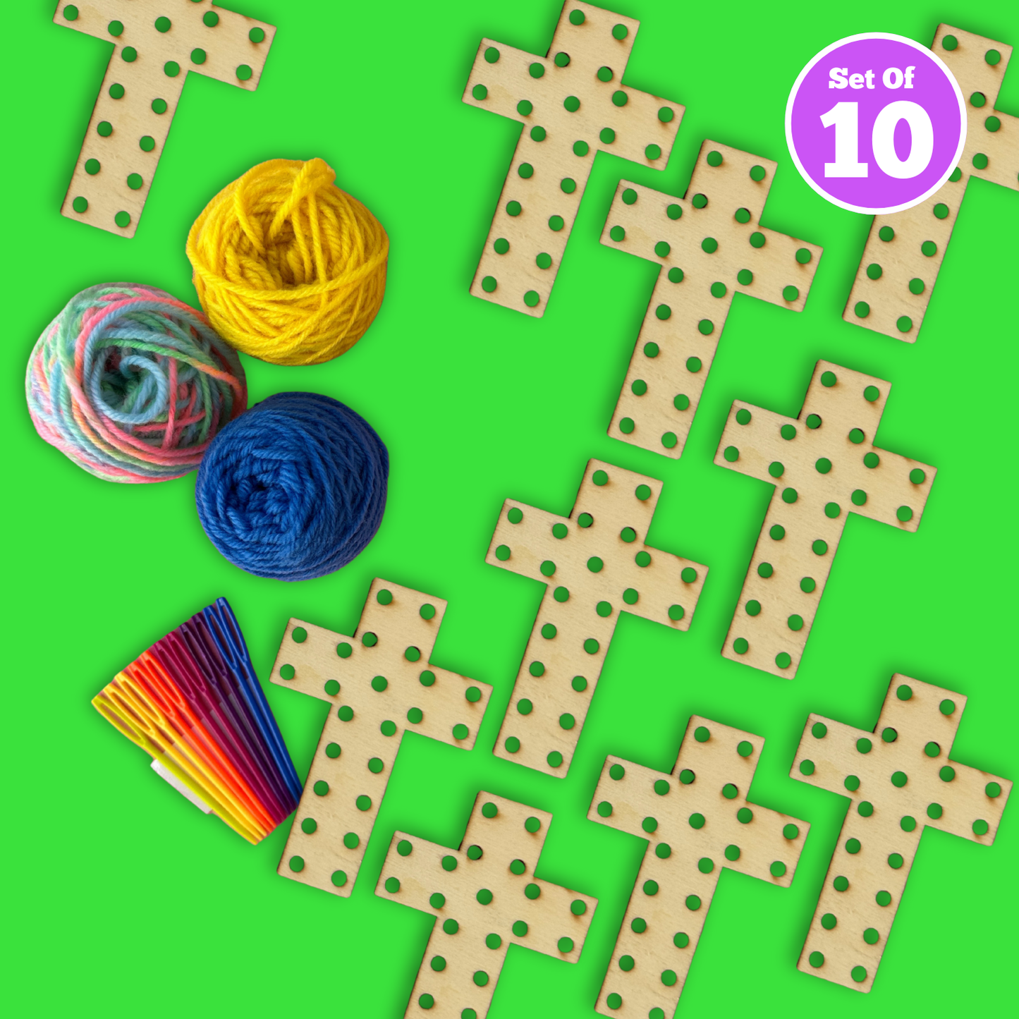 Set of 10 - Woven Threading Cross