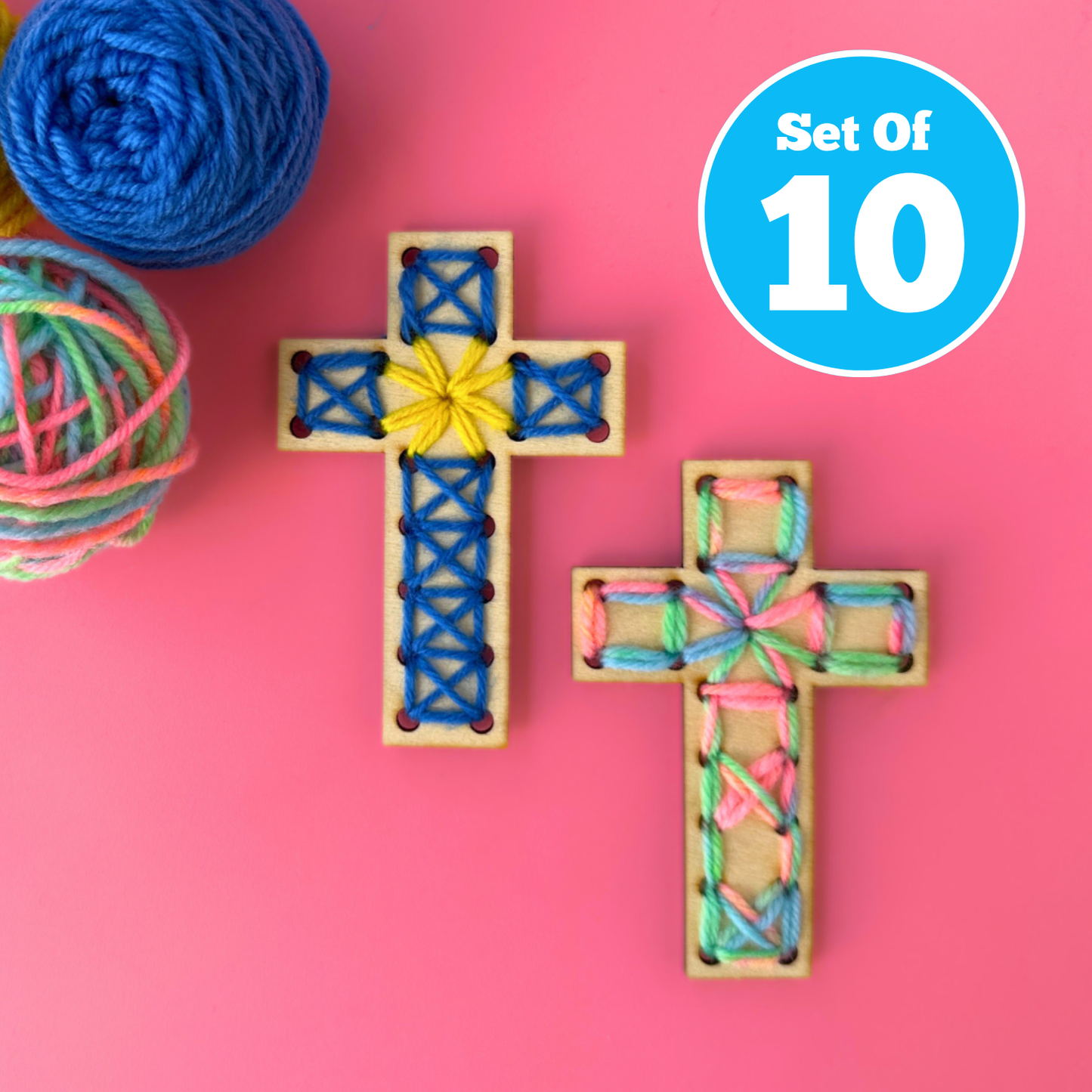 Set of 10 - Woven Threading Cross