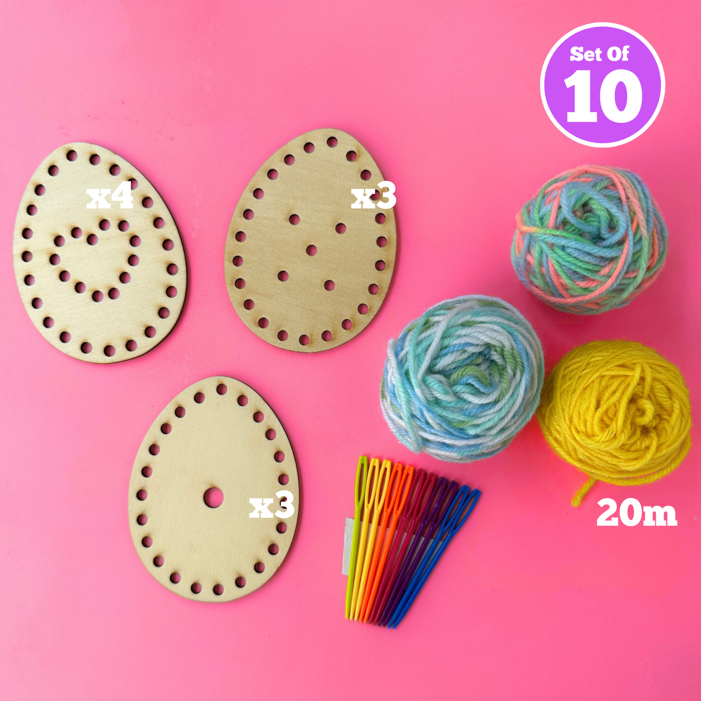 Set of 10 - Woven Threading Egg