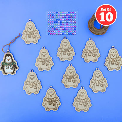 Set of 10 - Christmas Penguin Decoration