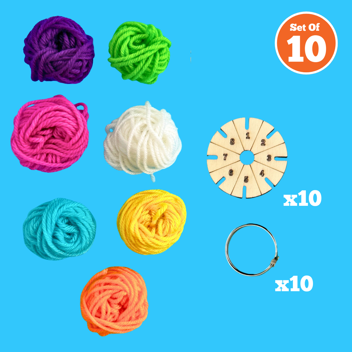 Set of 10 - Braiding Wheel