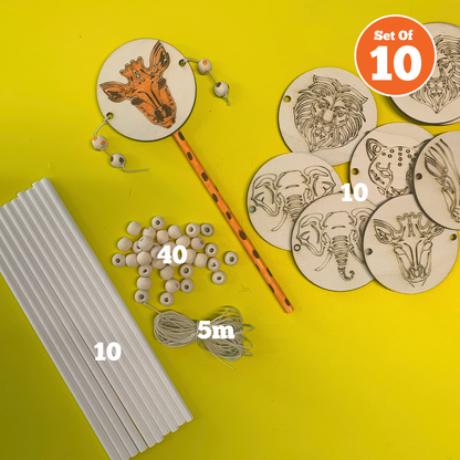 Set of 10 - Animal Spin Drum