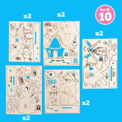 Set of 10 - Bunny Burrows