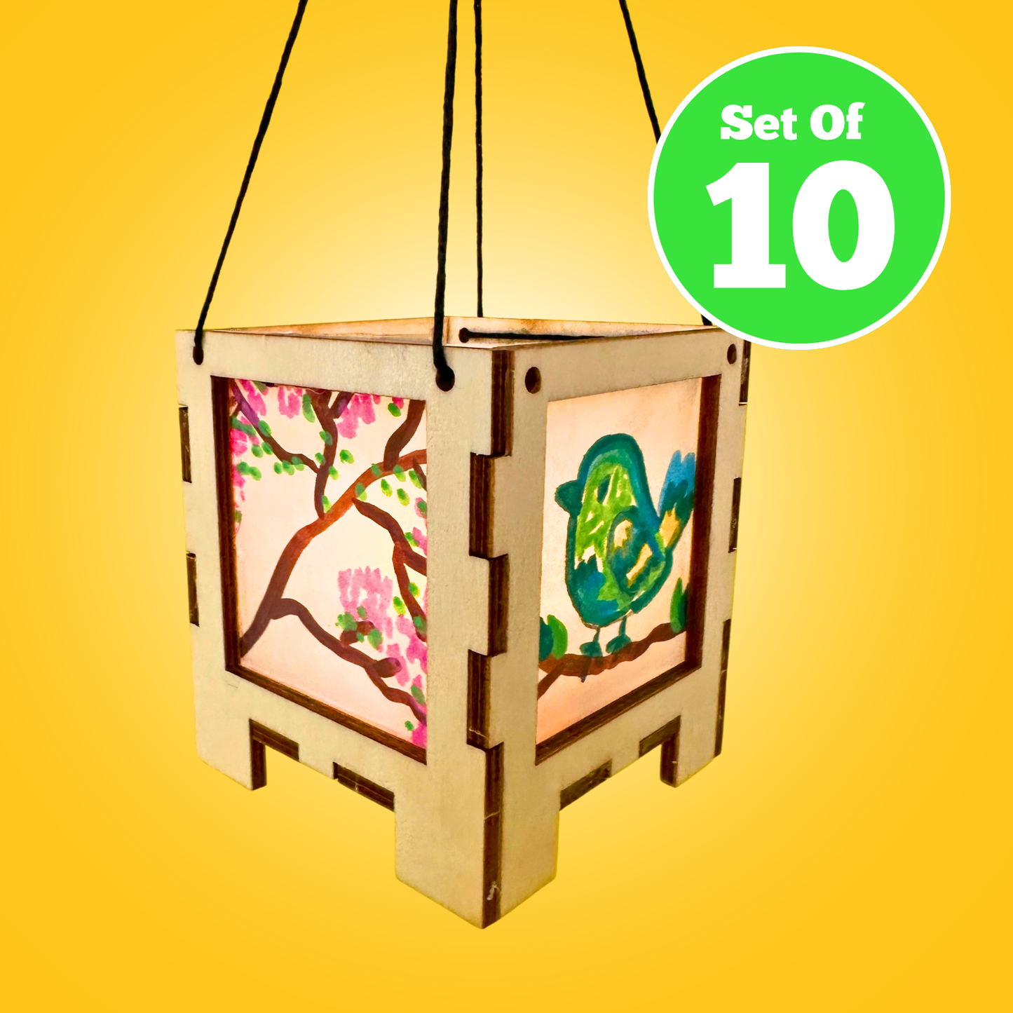 Set of 10 - Glowing Box Lantern