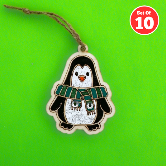 Set of 10 - Christmas Penguin Decoration
