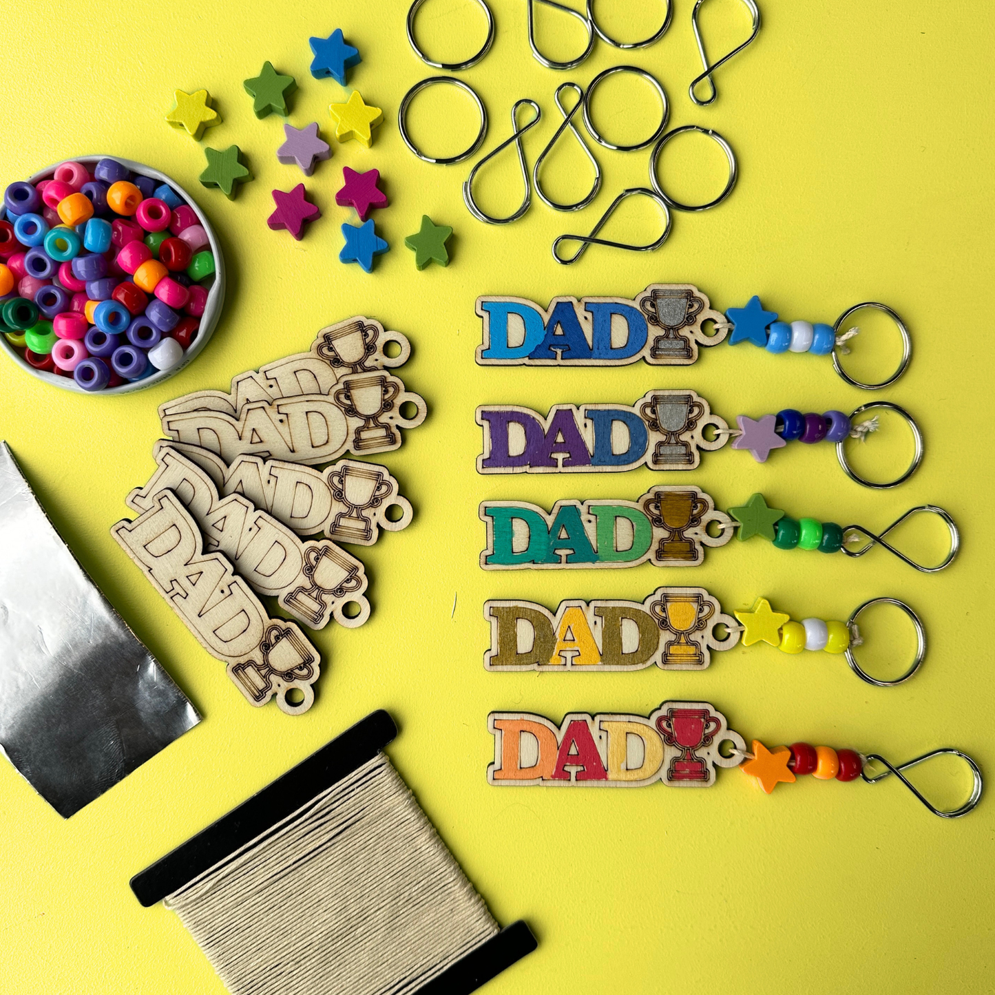 Set of 10 - Dad Keyring