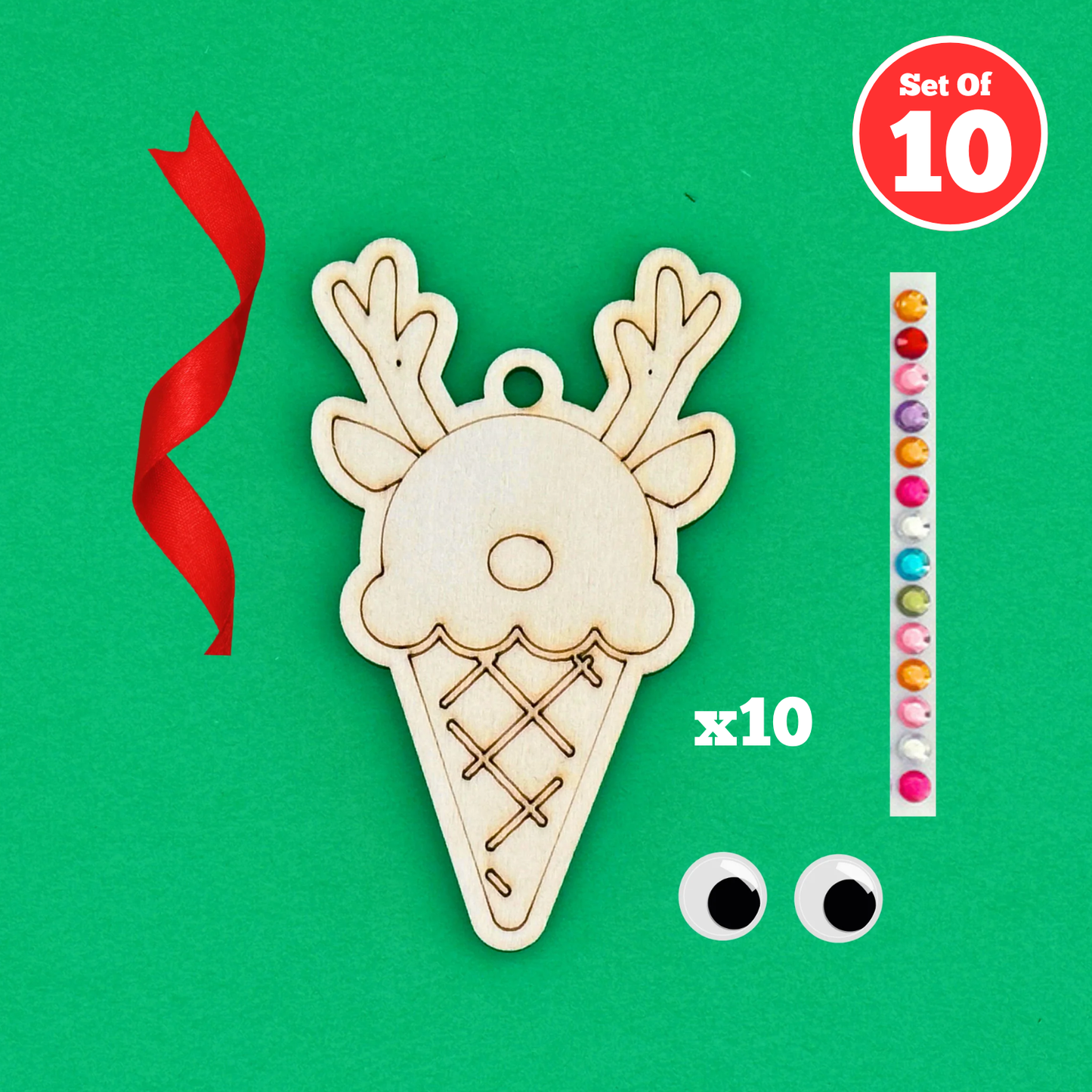 Set of 10 - Ice Cream Decoration