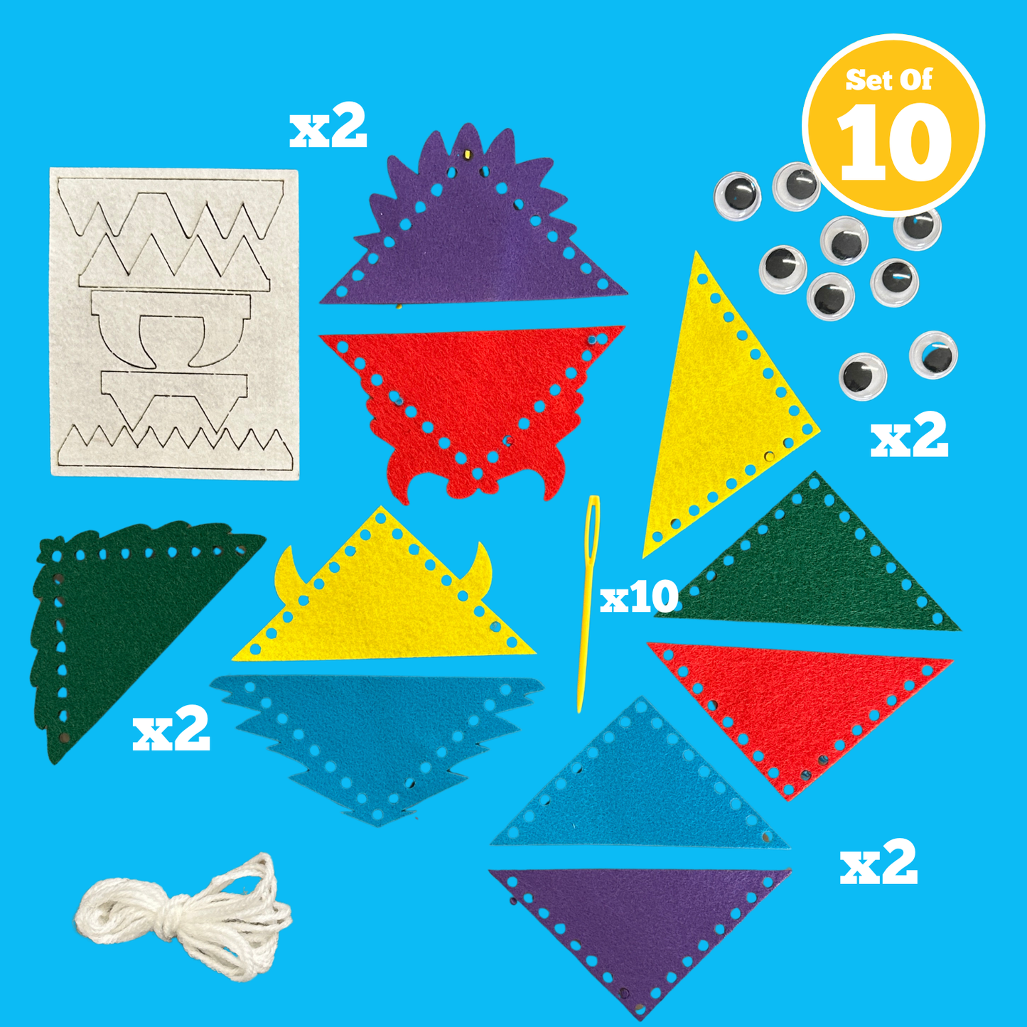 Set of 10 - Monster Bookmark