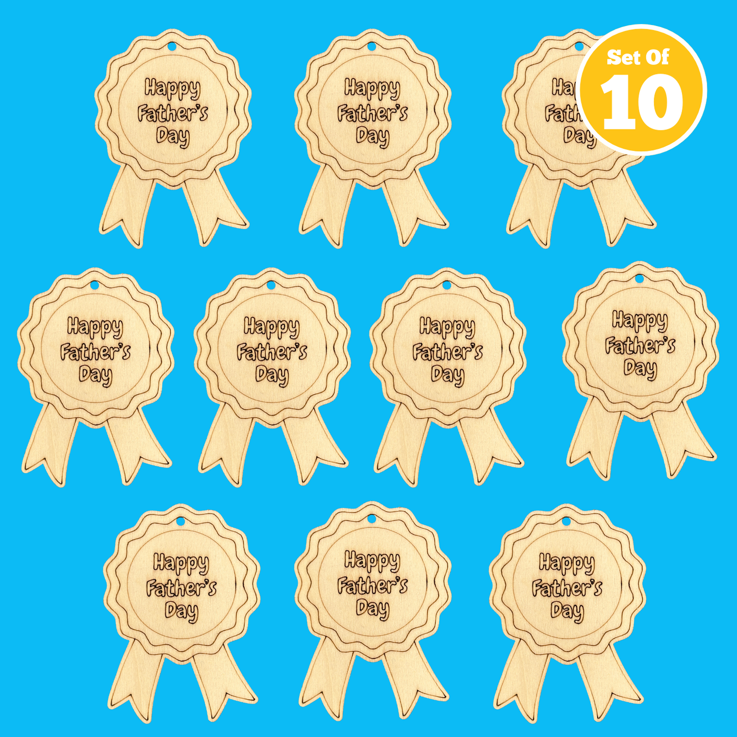 Set of 10 - Happy Father's Day Badge