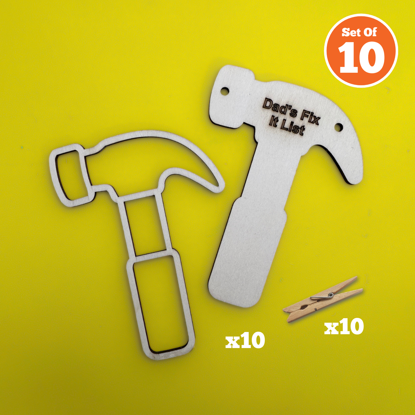 Set of 10 - Dad's Fix It List Hammer
