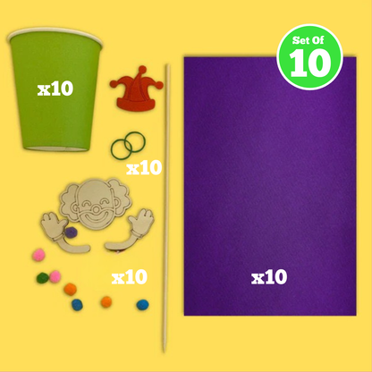 Set of 10 - Clown Puppet