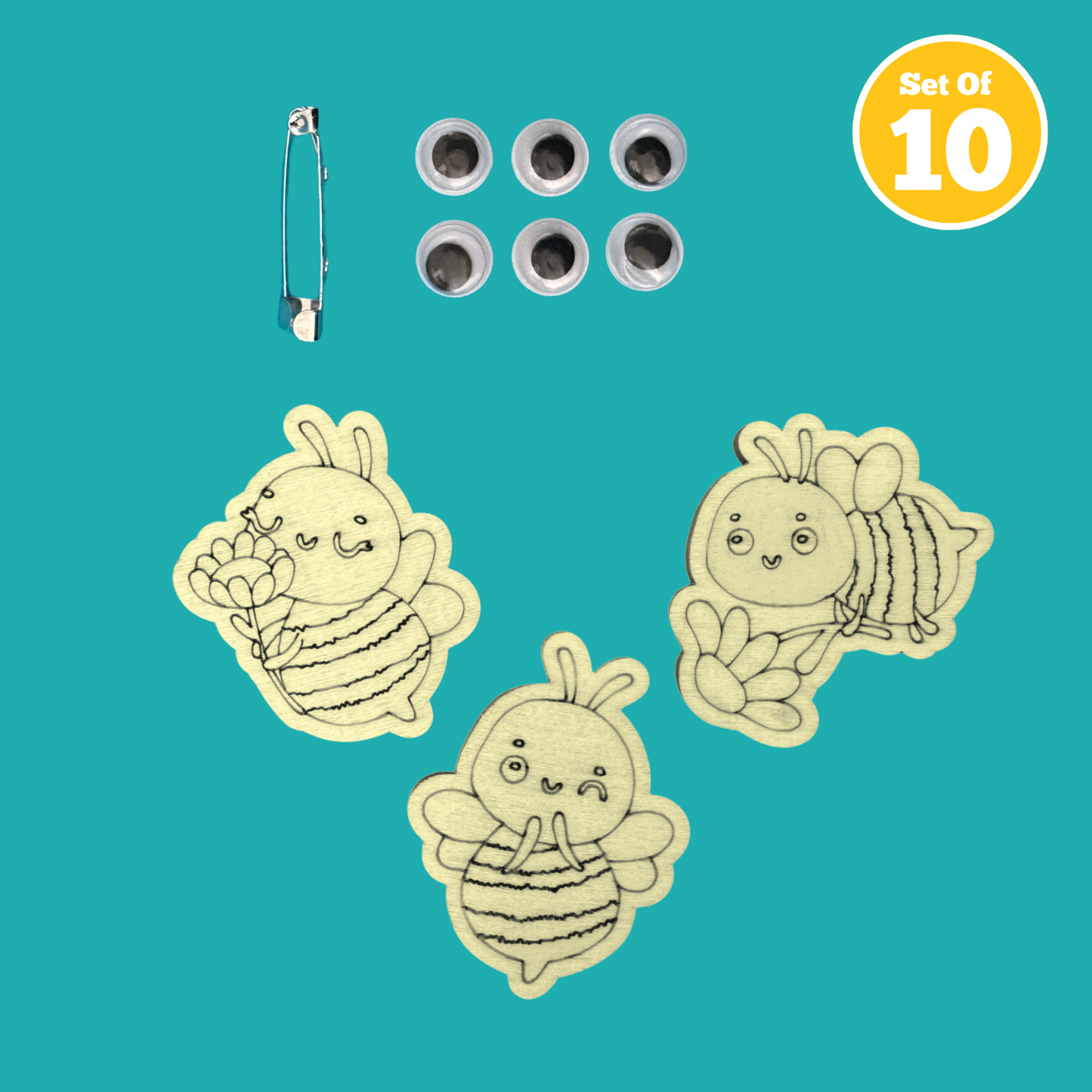 Set of 10 - Bee Badge