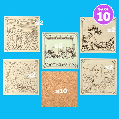 Set of 10 - Art Coaster